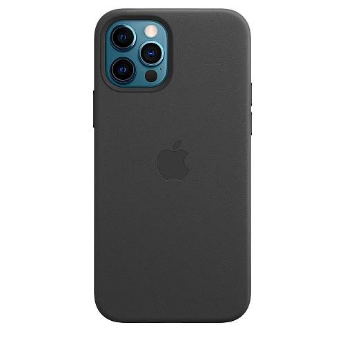 Чехол для смартфона Apple MagSafe для iPhone 12/12 Pro, кожа, чёрный